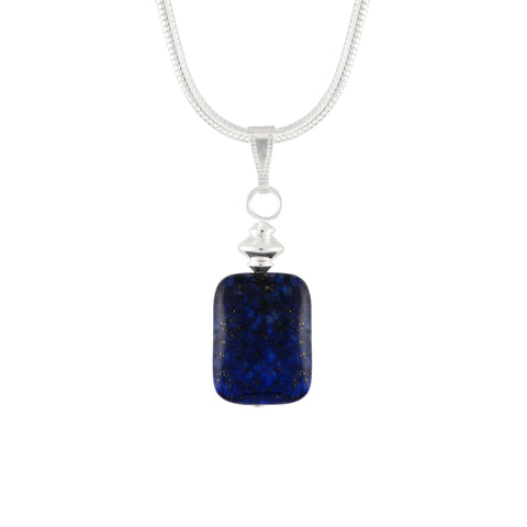 Lapis Lazuli small Blue Rectangular Gemstone Necklace