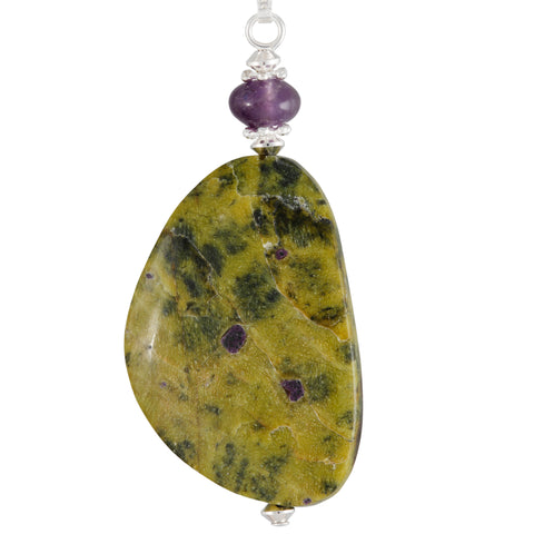 Stitchtite and Amethyst Green and Purple Necklace