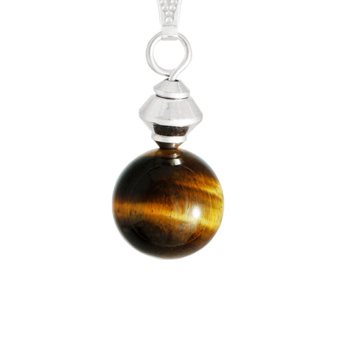 Golden Brown Tiger's Eye Small Globe Necklace